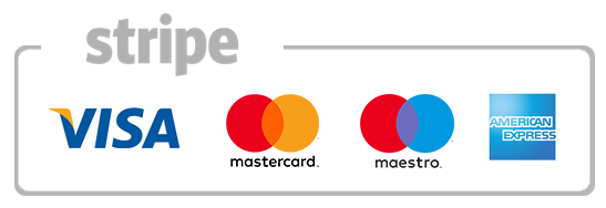 Stripe, Visa, Mastercard, Maestro, American Express